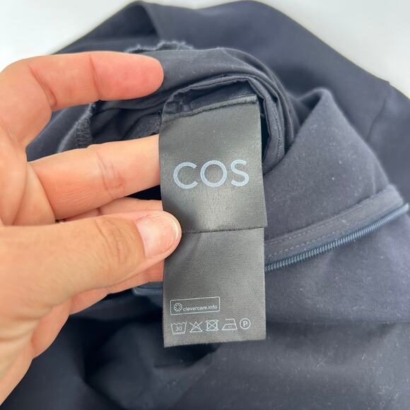 COS Wide Leg Jumpsuit Palazzo Pants Black Culottes XS Cotton Short Sleeve - Picture 8 of 13